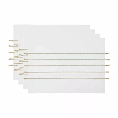 Design Imports White/stone Stripe Tassel Set/4 4-pc. Placemat