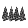 Design Imports Windowpane 4-pc. Terry Dish Cloth Set In Black