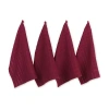 Design Imports Windowpane 4-pc. Terry Dish Cloth Set In Red