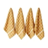 Design Imports Windowpane 4-pc. Terry Dish Cloth Set In Yellow