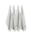 Design Imports Windowpane Terry Dishtowel, Set Of 4 In White