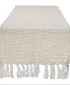 Design Imports Woven Jacquard Fringe Table Runner, 15" X 72" In Natural