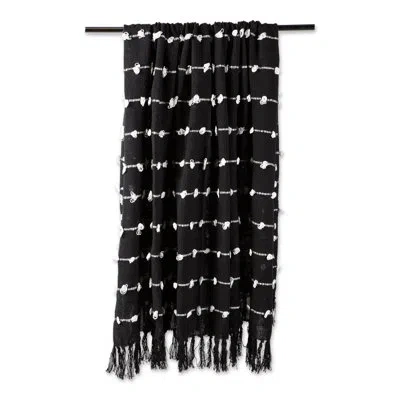 Design Imports Woven Loop Throws Collection Stone Loop Throw In Gray