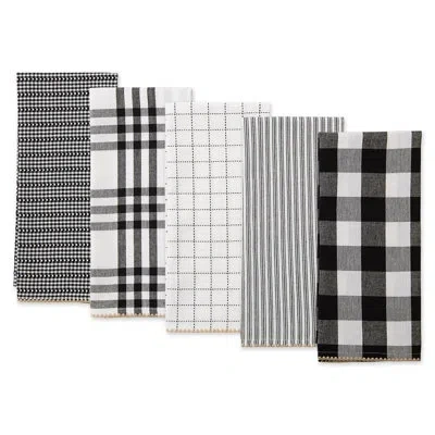Design Imports Woven Tea Towel In Black