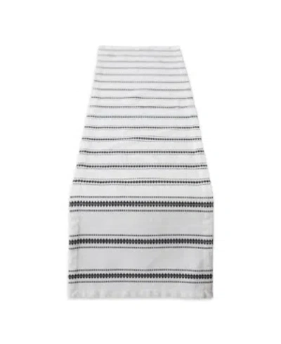 Design Imports Zig Dobby Stripe Table Runner In Black