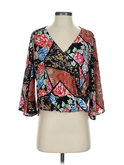 Pre-owned Design Lab Lord & Taylor 3/4 Sleeve Blouse In Brown