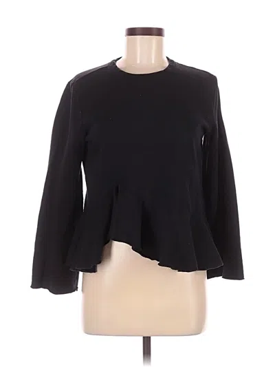 Pre-owned Design Lab Lord & Taylor 3/4 Sleeve Top Black Mock Neckline Tops
