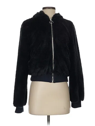 Pre-owned Design Lab Lord & Taylor Faux Fur Jacket In Black