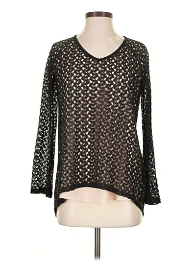 Pre-owned Design Lab Lord & Taylor Long Sleeve Blouse In Black
