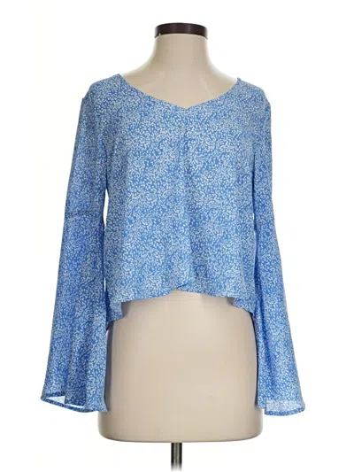 Pre-owned Design Lab Lord & Taylor Long Sleeve Blouse In Blue