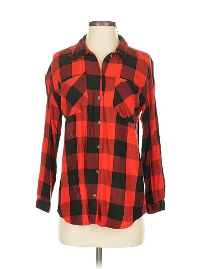 Pre-owned Design Lab Lord & Taylor Long Sleeve Button Down Shirt In Red