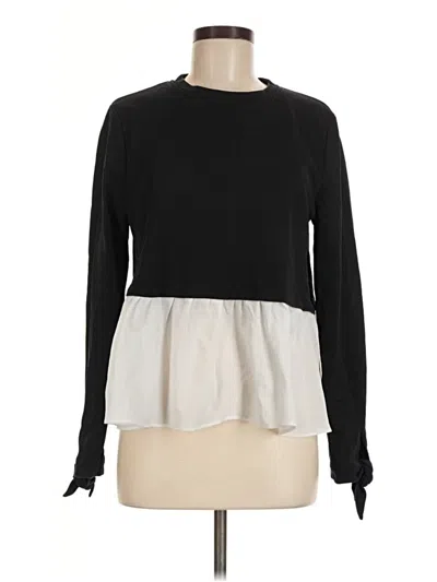 Pre-owned Design Lab Lord & Taylor Long Sleeve Top Black Mock Neckline Tops