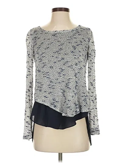 Pre-owned Design Lab Lord & Taylor Long Sleeve Top Blue Boatneck Tops