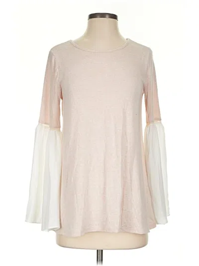 Pre-owned Design Lab Lord & Taylor Long Sleeve Top Pink Crew Neck Tops