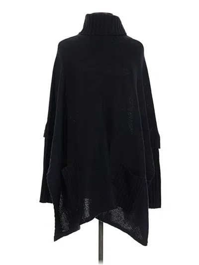 Pre-owned Design Lab Lord & Taylor Poncho In Black