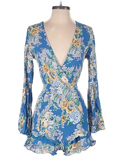 Pre-owned Design Lab Lord & Taylor Romper In Blue