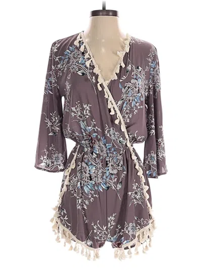 Pre-owned Design Lab Lord & Taylor Romper In Gray
