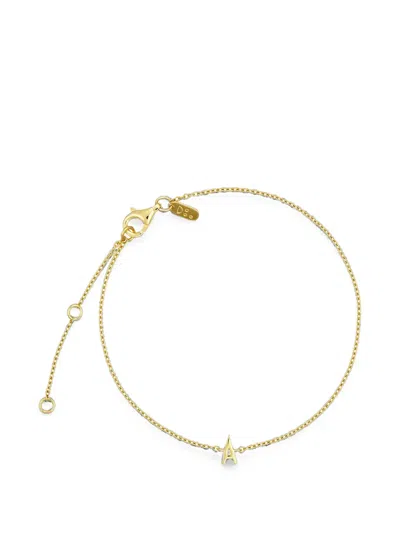 Design Letters Archetype Letter-pendant Cable-link Bracelet In Gold