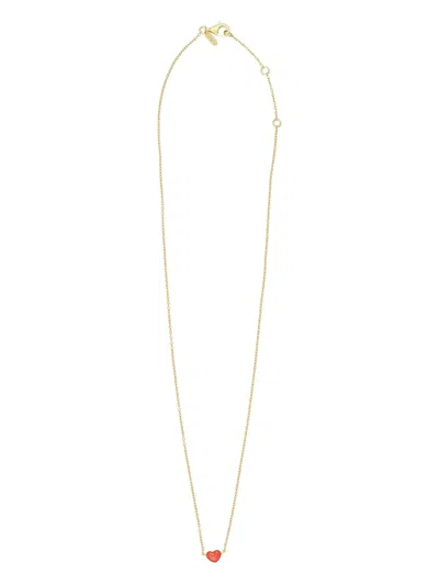 Design Letters Heart-pendant Necklace In Gold