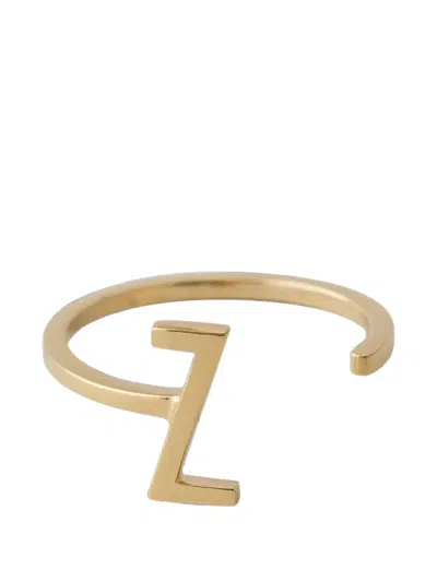 Design Letters Letter-detail Open-band Ring In Gold