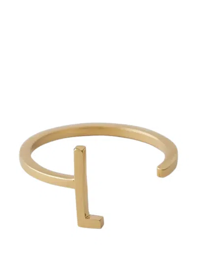 Design Letters Letter-motif Open Ring In Gold