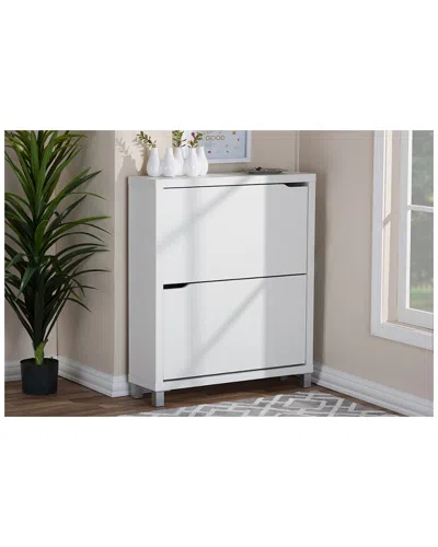 Design Studios 31in White Simms Shoe Cabinet