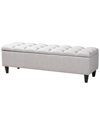 Design Studios Brette Modern Finished Wood Storage Bench Ottoman In White