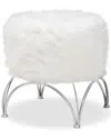 Design Studios Celia Silver Metal Ottoman