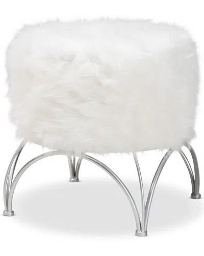 Design Studios Celia Silver Metal Ottoman