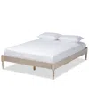 Design Studios Cielle Antique Oak Queen Size Platform Bed Frame