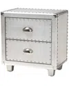 Design Studios Davet French Silver Metal 2-drawer Nightstand