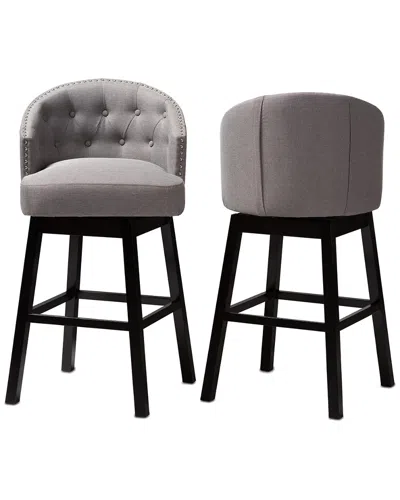 Design Studios Dnu  Set Of 2 Theron Wood Swivel Bar Stools