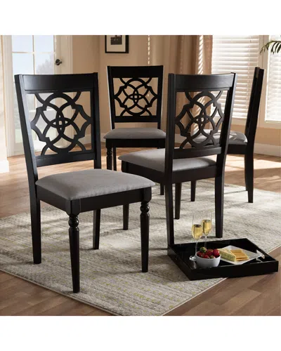 Design Studios Set Of 4 Renaud Modern And Contemporary Wood Dining Chairs In Black