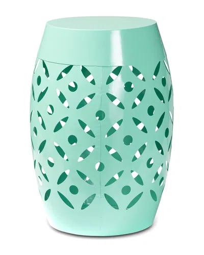 DESIGN STUDIOS DESIGN STUDIOS HALLIE MODERN & CONTEMPORARY AQUA FINISHED METAL OUTDOOR SIDE TABLE