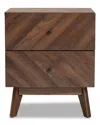Design Studios Hartman Mid-century Modern Walnut Brown Finished Wood 2-drawer Nightstand In Brown