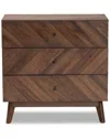 Design Studios Hartman Mid-century Modern Walnut Brown Finished Wood 3-drawer Storage Chest In Brown