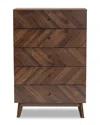 Design Studios Hartman Mid-century Modern Walnut Brown Finished Wood 5-drawer Storage Chest In Brown