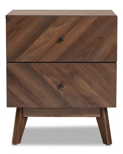 Design Studios Hartman Mid-century Modern Walnut Brown Finished Wood 2-drawer Nightstand