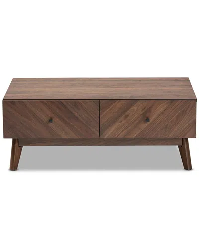 Design Studios Hartman Mid-century Modern Walnut Brown Finished Wood Coffee Table