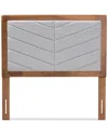 Design Studios Iden Modern & Contemporary Light Grey Fabric Upholstered & Walnut Brown Finished Wood In Grey