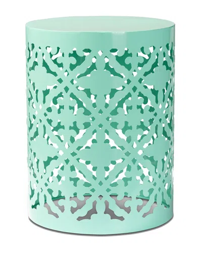 Design Studios Jamila Modern & Contemporary Aqua Finished Metal Outdoor Side Table