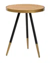Design Studios Lauro Round Walnut Wood And Metal End Table