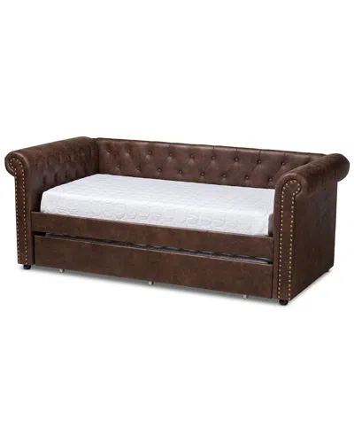 Design Studios Mabelle Brown Upholstered Daybed
