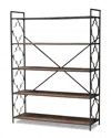 Design Studios Mirna Black 5-shelf Quatrefoil Accent Bookcase