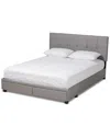 Design Studios Netti 2-drawer King Size Platform Storage Bed In Gray