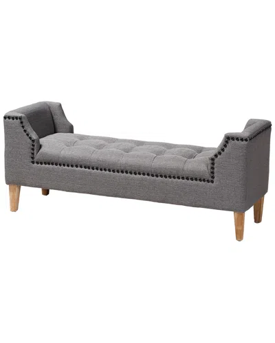 Design Studios Perret Linen Oak Brown Finished Wood Bench