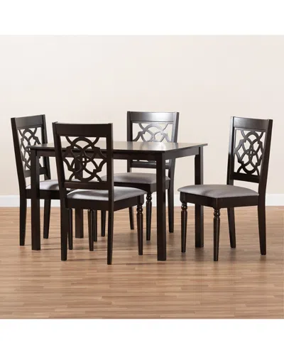 Design Studios Renaud Modern And Contemporary 5pc Wood Dining Set In Black