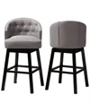 Design Studios Set Of 2 Theron Wood Swivel Bar Stools