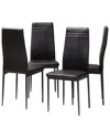 Design Studios Set Of 4 Matiese Dining Chairs- Black