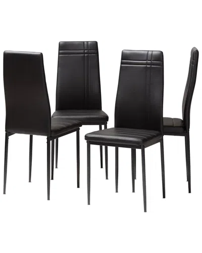 Design Studios Set Of 4 Matiese Dining Chairs- Black